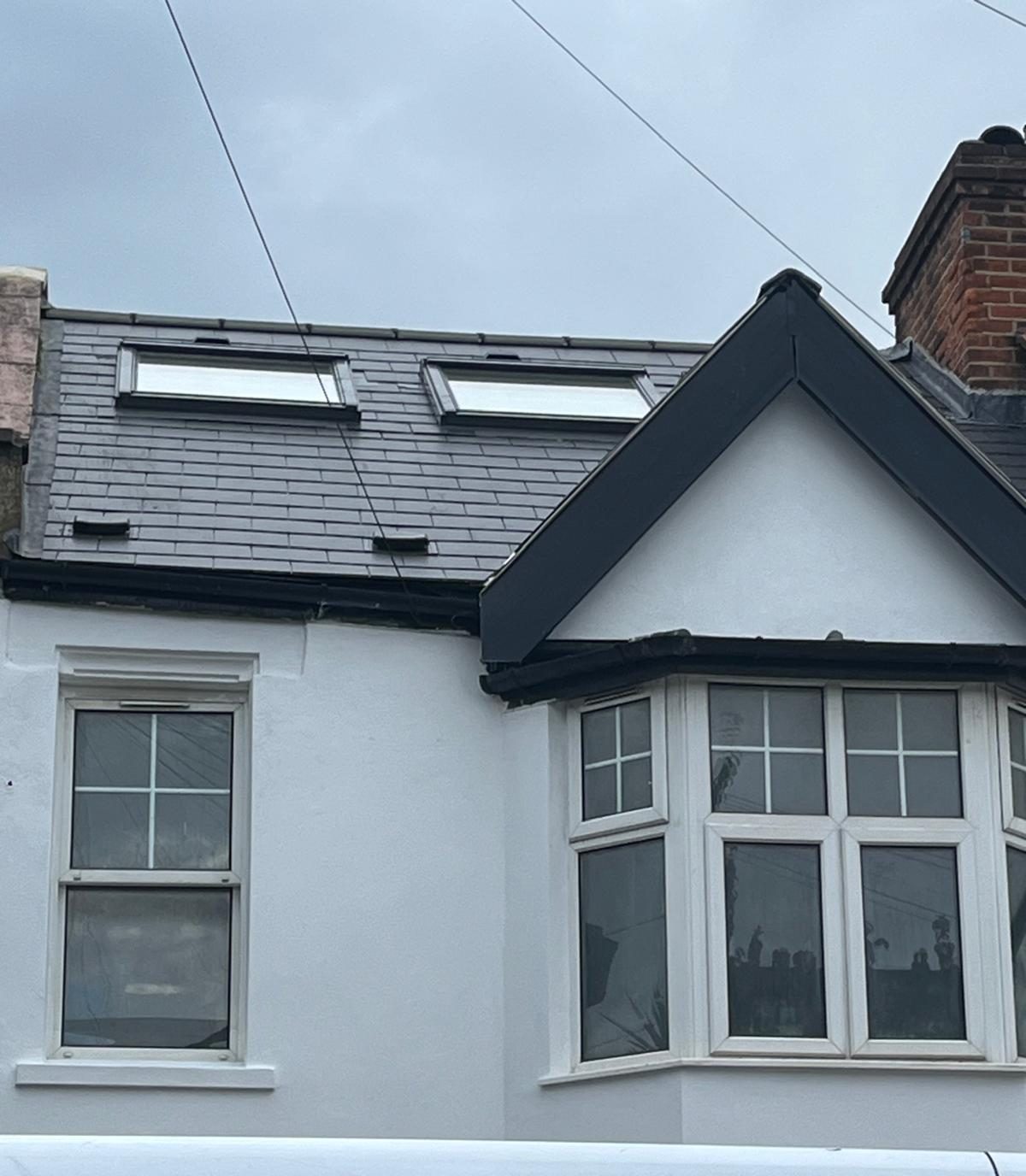 Loft dormer conversion and rendered front elevation